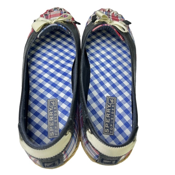 Sperry Plaid Bow Slip On Espadrilles Womens Size 8.5 - Picture 7 of 11